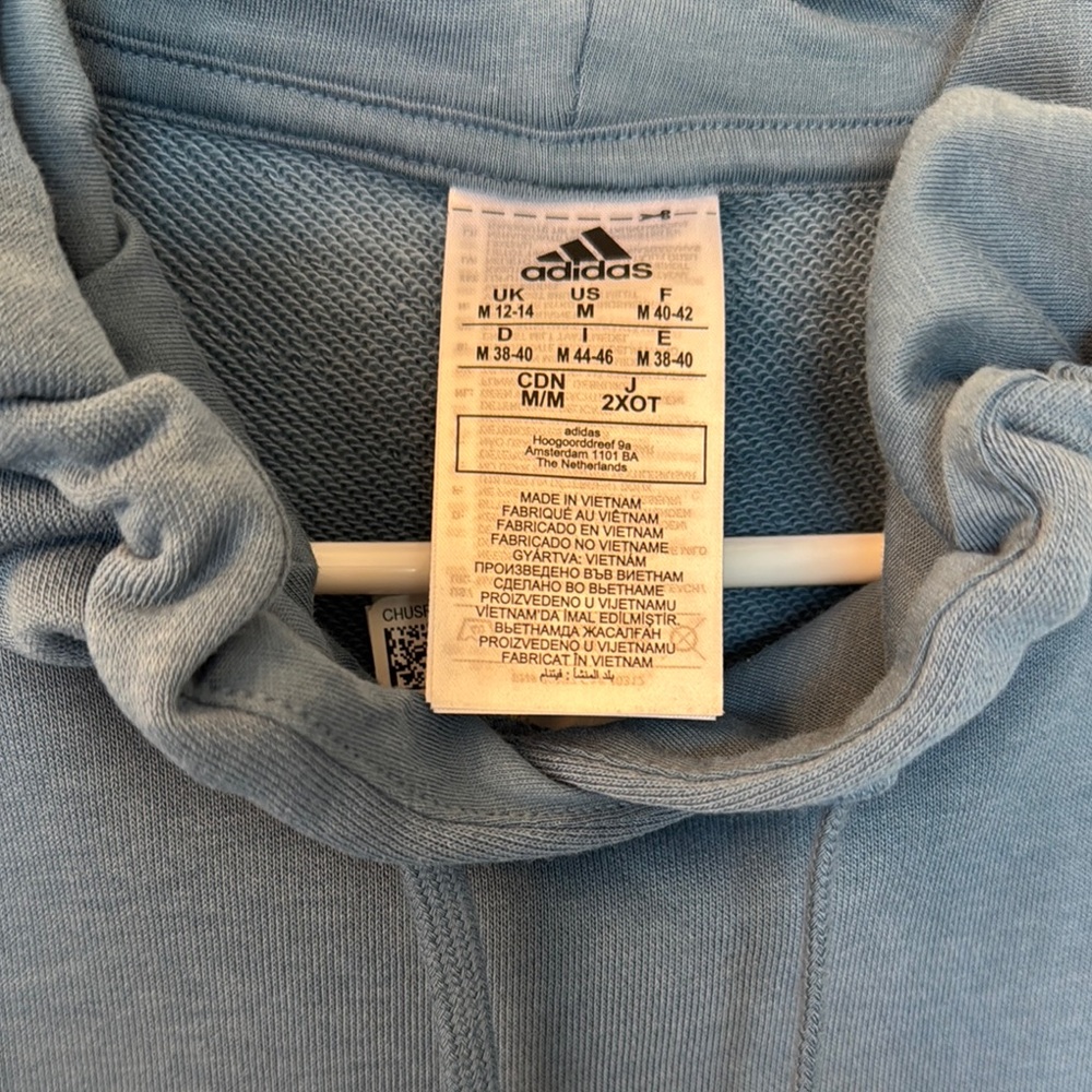 Adidas Blue Hoodie with White Stripes - Picture 2 of 5